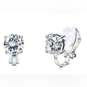 Silver Clip-On Stud Earrings 6mm, 1 Pair